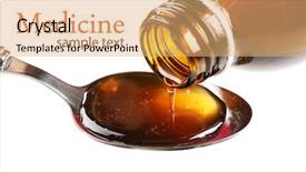  Presentation with syrup - Amazing presentation design having cough syrup close-up backdrop and a coral colored foreground