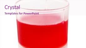  Presentation with medicine syrup - Beautiful PPT theme featuring cough syrup in cup isolated backdrop and a pink colored foreground