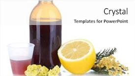  Presentation with cough and cold - Presentation design featuring cough syrup isolated on white background and a white colored foreground