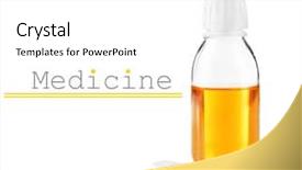  Presentation with syrup drugs - Cool new PPT theme with cough syrup isolated on white backdrop and a  colored foreground