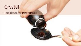  Presentation with syrup - PPT layouts featuring cough syrup poured background and a lemonade colored foreground