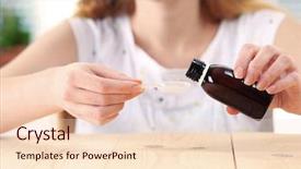  Presentation with syrup - Beautiful presentation theme featuring cough syrup backdrop and a  colored foreground