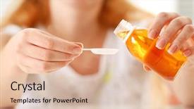  Presentation with syrup drugs - Audience pleasing slide deck consisting of cough syrup backdrop and a lemonade colored foreground