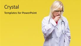  Presentation with medical concept - Cool new slide deck with coughing as symptom for cold backdrop and a  colored foreground