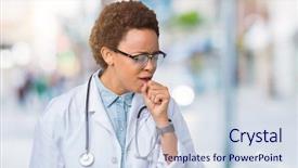  Presentation with colonoscopy african american patient - Colorful PPT theme enhanced with coughing as symptom for cold backdrop and a  colored foreground