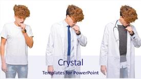  Presentation with collage medical - Presentation design featuring coughing as symptom for cold background and a  colored foreground