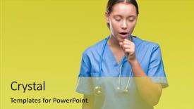  Presentation with medical concept - Cool new slide set with coughing as symptom for cold backdrop and a yellow colored foreground