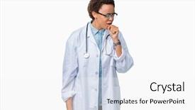  Presentation with doctor african - Theme having coughing as symptom for cold background and a white colored foreground