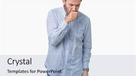  Presentation with disease - PPT layouts enhanced with coughing as symptom for cold background and a light blue colored foreground