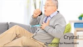  Presentation with pulmonary - Beautiful PPT layouts featuring coughing because of pulmonary disease backdrop and a soft green colored foreground