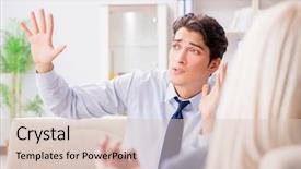  Presentation with psychiatrist - Beautiful slide deck featuring counceling - young man visiting psychiatrist doctor backdrop and a lemonade colored foreground