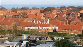  Presentation with housing - Presentation theme with council - traditional english red brick housing background and a coral colored foreground