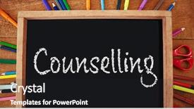  Presentation with high school - Audience pleasing slide set consisting of counselling text against white background backdrop and a dark gray colored foreground