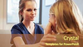  Presentation with teenage depression - Cool new theme with counsellor - nurse treating teenage girl suffering backdrop and a red colored foreground