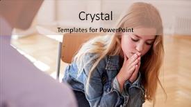  Presentation with school counselor - Cool new PPT theme with counsellor - school counselor talking to depressed backdrop and a coral colored foreground