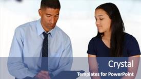  Presentation with counseling session - Presentation theme featuring counselors trauma - person in need having background and a  colored foreground