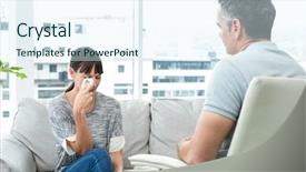  Presentation with trauma - Cool new PPT theme with counselors trauma - therapist consoling a woman backdrop and a sky blue colored foreground