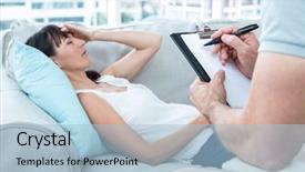  Presentation with trauma - Presentation theme with counselors trauma - woman consulting a therapist background and a light blue colored foreground