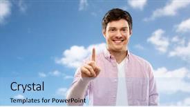  Presentation with blue sky - Slide set having brilliant thinking - count and people concept background and a light blue colored foreground