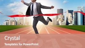  Presentation with 2019 - Beautiful PPT theme featuring countdown - businessman on finishing line backdrop and a coral colored foreground