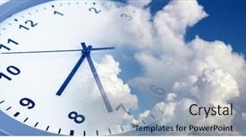  Presentation with clock face - Slide set having countdown - clock face in blue sky background and a light blue colored foreground