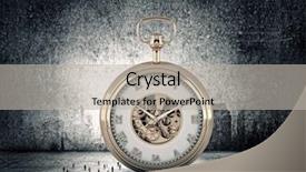  Presentation with old style - Audience pleasing slides consisting of countdown clock - big old-style pocket watch backdrop and a light gray colored foreground