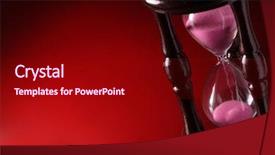  Presentation with sand clock - Colorful slides enhanced with countdown clock - sand glass on red background backdrop and a crimson colored foreground