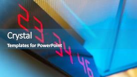  Presentation with clock - PPT theme consisting of digital clock on the wall background and a teal colored foreground