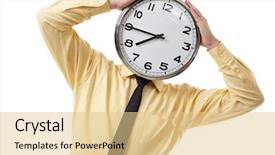  Presentation with clock countdown - Slides consisting of countdown timers - portrait of a businessman background and a lemonade colored foreground