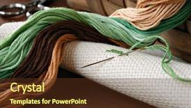  Presentation with stitch - Audience pleasing presentation theme consisting of counted cross stitch still life backdrop and a tawny brown colored foreground