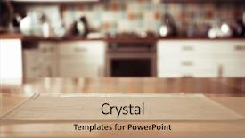  Presentation with napkin - Beautiful slides featuring counter - blurred kitchen interior and napkin backdrop and a coral colored foreground