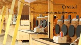  Presentation with kiosk - Beautiful slide set featuring counter at christmas fair kiosk backdrop and a gold colored foreground