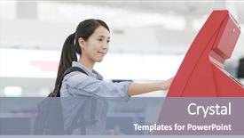  Presentation with selfie - Beautiful slides featuring counter in the airport backdrop and a mint green colored foreground