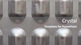  Presentation with pharmaceutical - Presentation theme enhanced with counter or prescription pills tablet background and a gray colored foreground