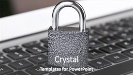  Presentation with keyboard - Amazing slide set having countermeasure - lock on laptop keyboard close backdrop and a gray colored foreground