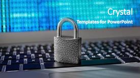  Presentation with metal sodium - Beautiful slides featuring countermeasure - metal lock on laptop keyboard backdrop and a teal colored foreground