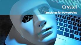  Presentation with mask - Colorful PPT layouts enhanced with countermeasure - white mask on laptop keyboard backdrop and a teal colored foreground