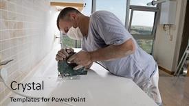  Presentation with electric - Presentation theme featuring kitchen countertop using electric jig background and a light gray colored foreground