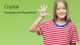  Presentation with girl mento - Beautiful slides featuring counting - young beautiful girl over isolated backdrop and a yellow colored foreground