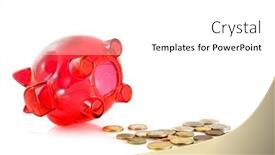  Presentation with saving - Presentation theme consisting of counting-and-saving-small-money background and a white colored foreground