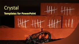  Presentation with bricks - Slide set enhanced with counting days by drawing sticks on bricks on dark background background and a wine colored foreground