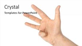  Presentation with counting - Colorful presentation design enhanced with counting hand - four - isolated on white background backdrop and a white colored foreground