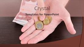  Presentation with counting - PPT layouts consisting of counting-money-in-hand background and a coral colored foreground