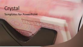  Presentation with counting - Colorful slide deck enhanced with counting money machine for rmb backdrop and a  colored foreground