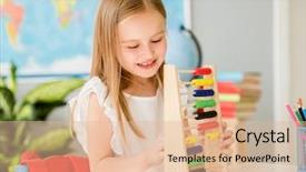  Presentation with school desk - Beautiful presentation theme featuring counting on the colourful abacus backdrop and a lemonade colored foreground