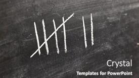  Presentation with strikes - Colorful PPT theme enhanced with counting-tally-marks-with-chalk backdrop and a dark gray colored foreground