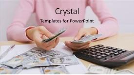  Presentation with expenditure - Slide deck having counting the money for daily background and a lemonade colored foreground