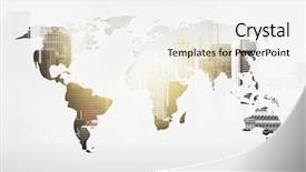  Presentation with city map - Slide deck with economics and global business concept background and a white colored foreground