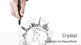  Presentation with sketching - Slides having plankton - fish in water aquarium inhabitant background and a violet colored foreground.