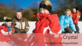  Presentation with snowball - PPT theme having countries fighting - family with kids having background and a coral colored foreground